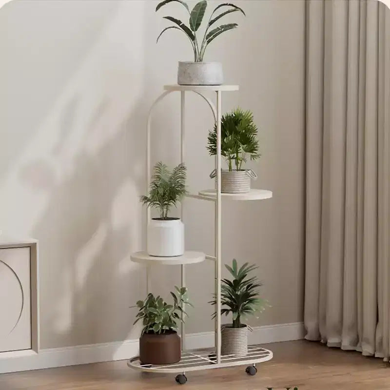 rolling plant rack Metal Plant Stand With Wheels, Corner Tiered Plant Shelf Indoor Outdoor,  Matte Black Rolling Plant Rack For Living Room Balcony Patio – Esmeralda's  Furniture