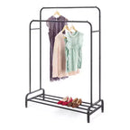 Whitmor Double Rod Garment Rack Black: Steel Frame, 61" Height, 43" Width, 17" Depth, Adult Assembly Required
