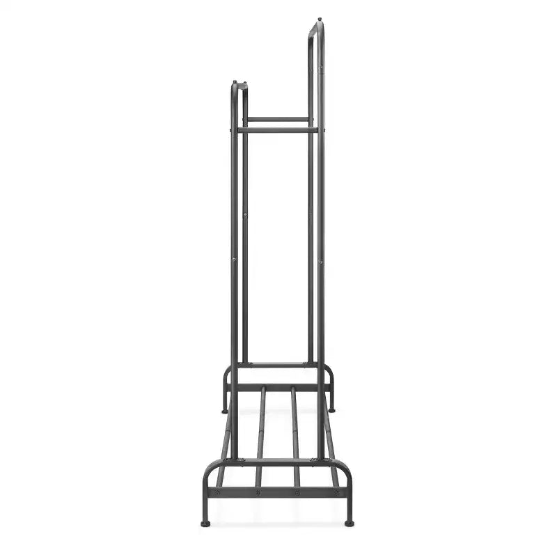 Whitmor Double Rod Garment Rack Black: Steel Frame, 61" Height, 43" Width, 17" Depth, Adult Assembly Required