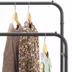 Whitmor Double Rod Garment Rack Black: Steel Frame, 61" Height, 43" Width, 17" Depth, Adult Assembly Required