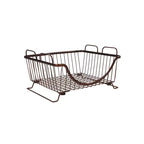 Spectrum Diversified Ashley Stacking Basket Tray Silver: Portable Metal Storage & Organization, Universal Utility Cabinet