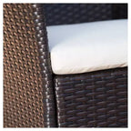 Malaga 3pc All-Weather Wicker Patio Bistro Set - Brown - Christopher Knight Home: Weather-Resistant, Cushioned Chairs