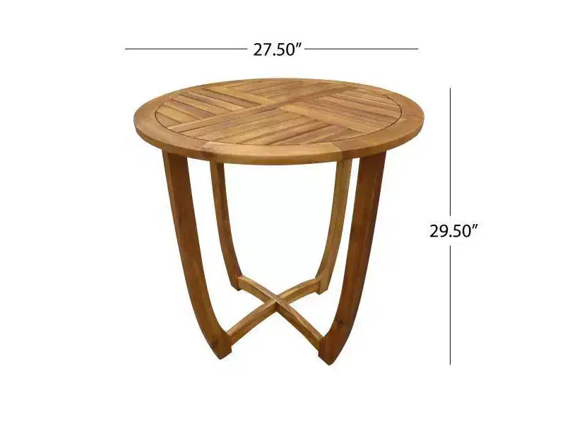 Coronado 3pc Acacia Wood Patio Bistro Set with Cushions - Teak Finish - Christopher Knight Home: Outdoor Dining Furniture with Weather-Resistant Frame