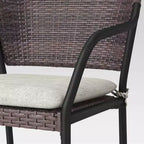 3pc Steel Rust Resistant Outdoor Patio Bistro Set with Cushions Dark Brown - Room Essentials™: Steel Frame, Tempered Glass Table