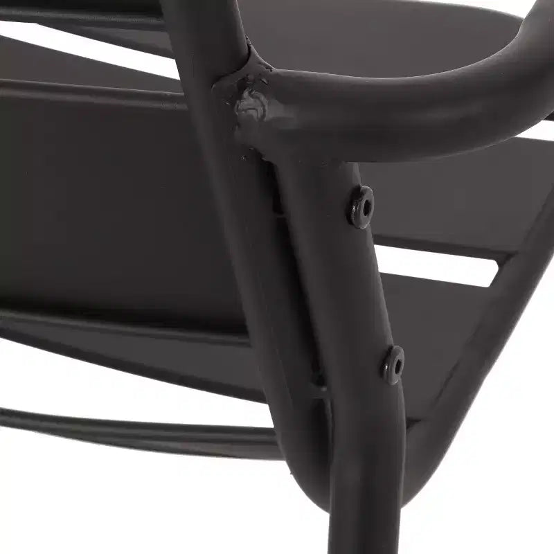 Terra Nova Outdoor 3pc Bistro Set: Matte Black, Curved Iron Frame, Round Table - Christopher Knight Home