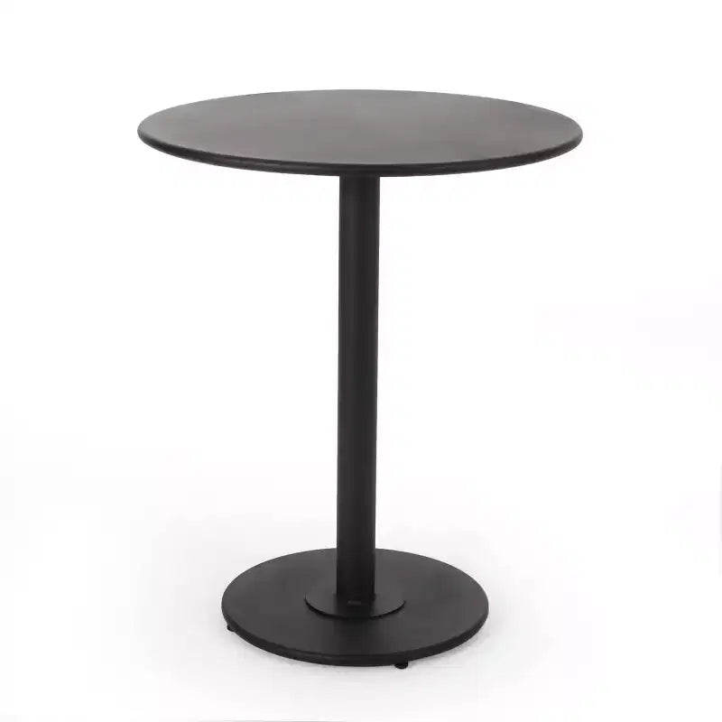 Terra Nova Outdoor 3pc Bistro Set: Matte Black, Curved Iron Frame, Round Table - Christopher Knight Home