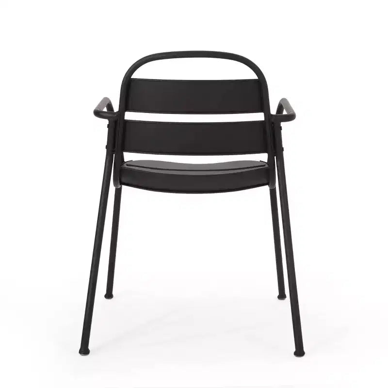 Terra Nova Outdoor 3pc Bistro Set: Matte Black, Curved Iron Frame, Round Table - Christopher Knight Home