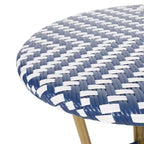 Christopher Knight Home Picardy 3pc Outdoor Aluminum French Cafe Set - Navy/White/Bamboo