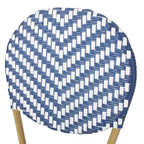 Christopher Knight Home Picardy 3pc Outdoor Aluminum French Cafe Set - Navy/White/Bamboo