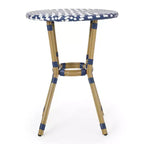 Christopher Knight Home Picardy 3pc Outdoor Aluminum French Cafe Set - Navy/White/Bamboo