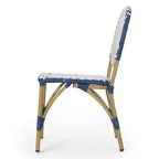 Christopher Knight Home Picardy 3pc Outdoor Aluminum French Cafe Set - Navy/White/Bamboo