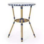 Christopher Knight Home Picardy 3pc Outdoor Aluminum French Cafe Set - Navy/White/Bamboo