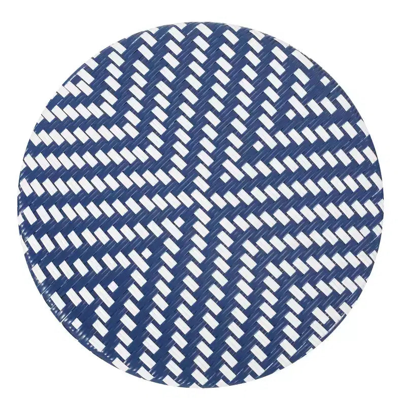 Christopher Knight Home Picardy 3pc Outdoor Aluminum French Cafe Set - Navy/White/Bamboo