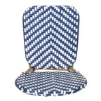 Christopher Knight Home Picardy 3pc Outdoor Aluminum French Cafe Set - Navy/White/Bamboo