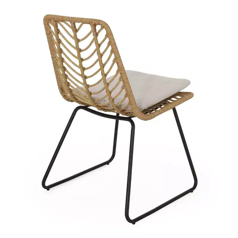 Berrien 2pk Outdoor Wicker Chairs with Cushion - Light Brown/Beige/Black - Christopher Knight Home