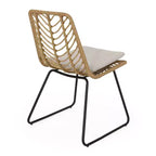 Berrien 2pk Outdoor Wicker Chairs with Cushion - Light Brown/Beige/Black - Christopher Knight Home