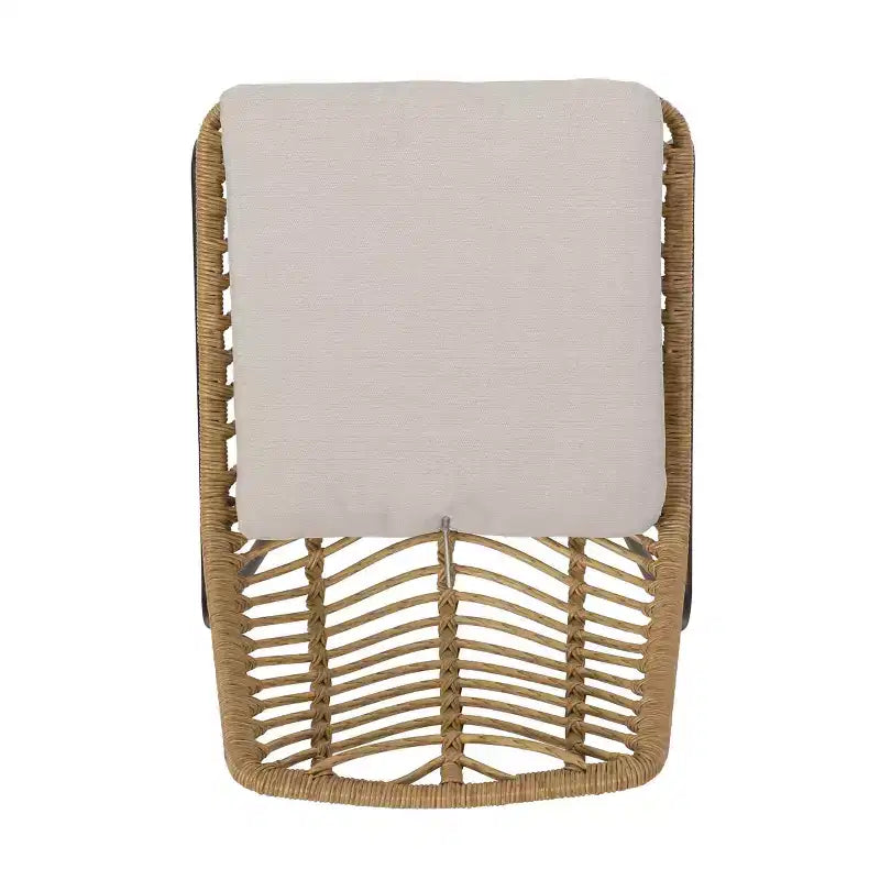 Berrien 2pk Outdoor Wicker Chairs with Cushion - Light Brown/Beige/Black - Christopher Knight Home
