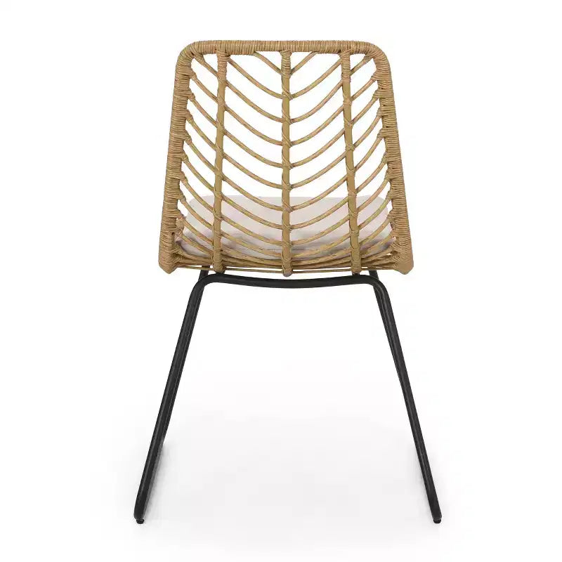Berrien 2pk Outdoor Wicker Chairs with Cushion - Light Brown/Beige/Black - Christopher Knight Home