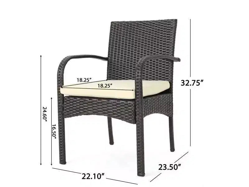 Peterson 3pc Wicker Patio Bistro Set with Cushions: Weather-Resistant, Iron Frame - Christopher Knight Home