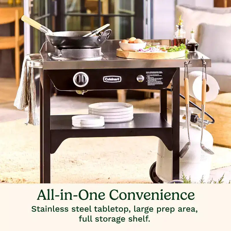 Cuisinart Outdoor Wok Cooking Station 50000 BTU Gas Grill CGG-1265 Black