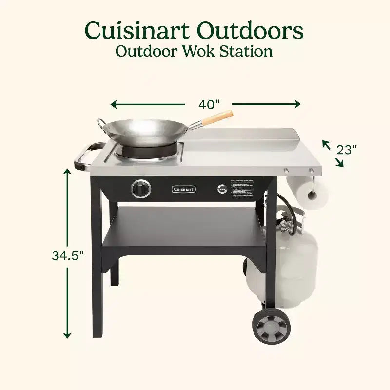 Cuisinart Outdoor Wok Cooking Station 50000 BTU Gas Grill CGG-1265 Black