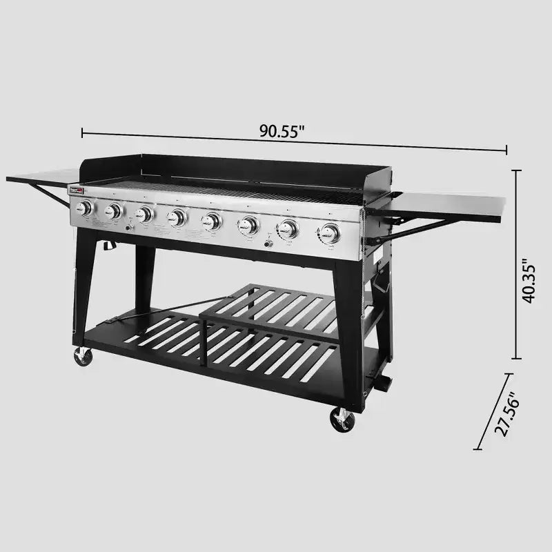Royal Gourmet 8-Burner Large Event 104000 BTU Gas Grill Black