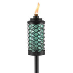 Tiki Honeycomb Stepnstall Glass Outdoor Torch Blue