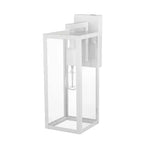 Globe Electric Bowery 1-Light 16" Metal Indoor Outdoor Wall Sconce with Clear Glass Shade Matte White