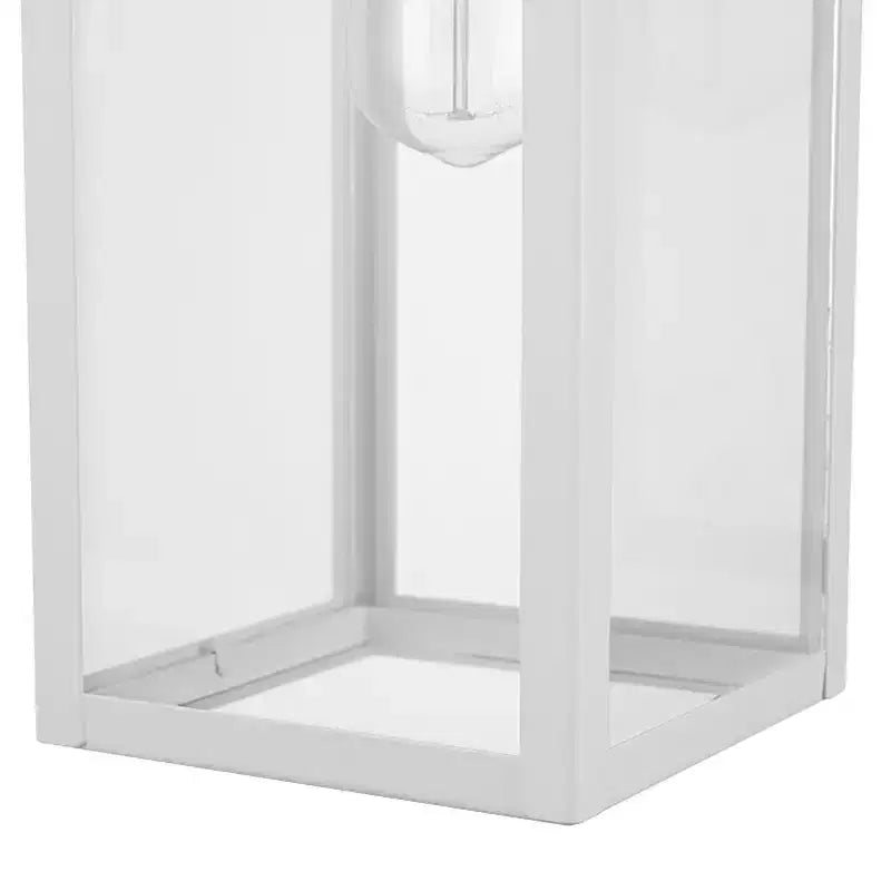 Globe Electric Bowery 1-Light 16" Metal Indoor Outdoor Wall Sconce with Clear Glass Shade Matte White