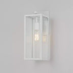 Globe Electric Bowery 1-Light 16" Metal Indoor Outdoor Wall Sconce with Clear Glass Shade Matte White