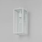 Globe Electric Bowery 1-Light 16" Metal Indoor Outdoor Wall Sconce with Clear Glass Shade Matte White
