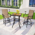 3pc Outdoor Swivel Bar Height Stools & Table - Captiva Designs: Patio Bistro Set, Rust-Resistant