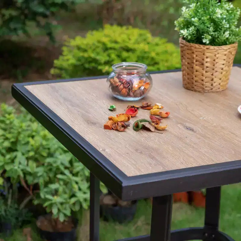 3pc Outdoor Swivel Bar Height Stools & Table - Captiva Designs: Patio Bistro Set, Rust-Resistant