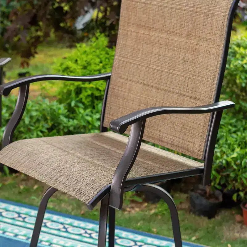 3pc Outdoor Swivel Bar Height Stools & Table - Captiva Designs: Patio Bistro Set, Rust-Resistant