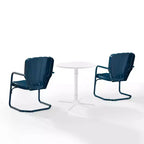 Ridgeland 3pc Outdoor Bistro Set with Table & 2 Chairs - Navy Gloss - Crosley