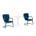 Ridgeland 3pc Outdoor Bistro Set with Table & 2 Chairs - Navy Gloss - Crosley