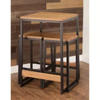 Berlin 3pc Patio Bistro Set - Merry Products: Acacia & Steel, Water-Resistant, 2 Stools with Table
