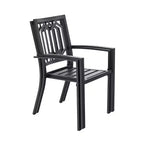 3pc Metal Table & Chairs - Black - Captiva Designs: Powder-Coated Steel Bistro Set, Weather-Resistant