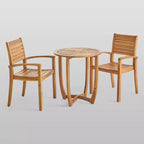 Westbridge 3pc Acacia Wood Bistro Set - Teak - Christopher Knight Home: Weather-Resistant, Galvanized Steel Hardware