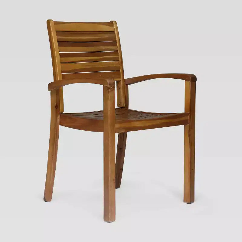 Westbridge 3pc Acacia Wood Bistro Set - Teak - Christopher Knight Home: Weather-Resistant, Galvanized Steel Hardware