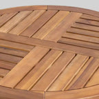 Westbridge 3pc Acacia Wood Bistro Set - Teak - Christopher Knight Home: Weather-Resistant, Galvanized Steel Hardware