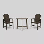 3pc Oso Acacia Wood Half-Round Patio Bistro Set Gray - Christopher Knight Home