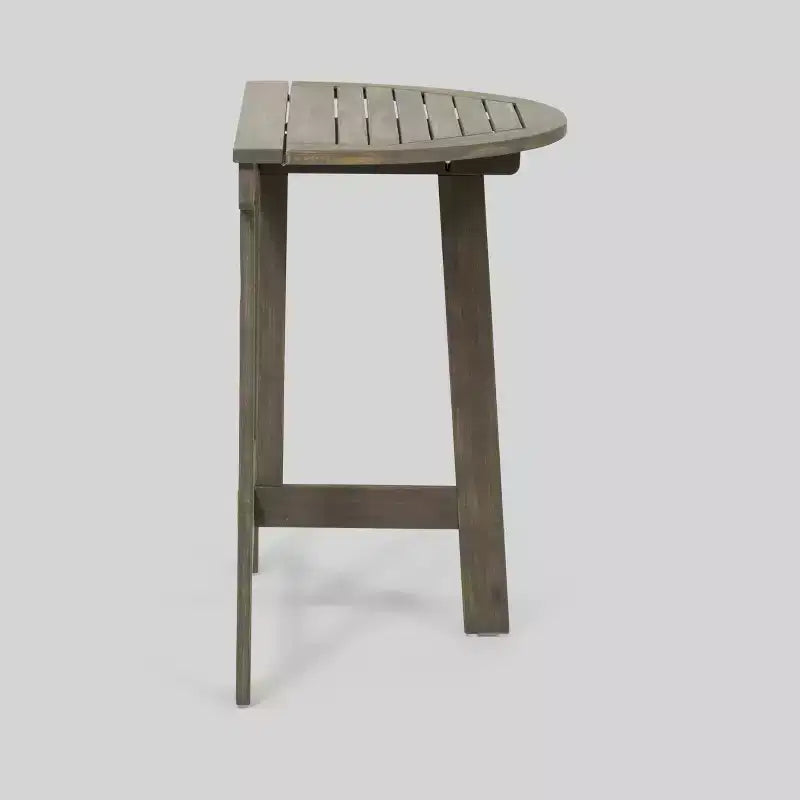 3pc Oso Acacia Wood Half-Round Patio Bistro Set Gray - Christopher Knight Home