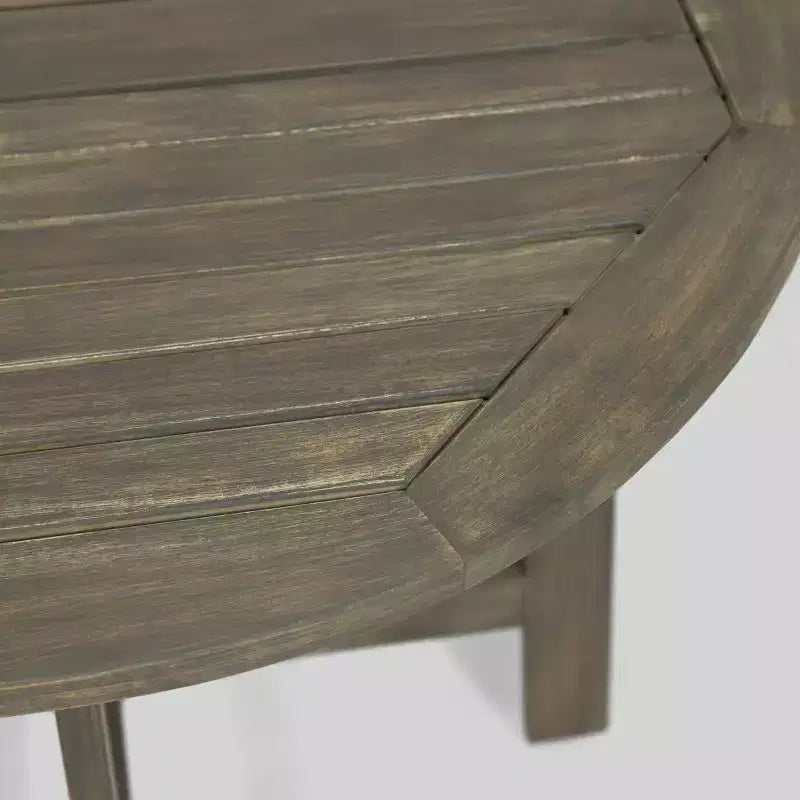 3pc Oso Acacia Wood Half-Round Patio Bistro Set Gray - Christopher Knight Home