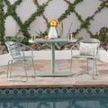 Santa Monica 3pc Iron Patio Bistro Set - Crackle Green - Christopher Knight Home: Weather-Resistant, 2-Seater Outdoor Dining Set