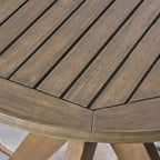 Kent 3pc Acacia Wood & Wicker Bistro Set - Gray - Christopher Knight Home: Outdoor Furniture with Iron Hardware