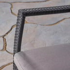 Kent 3pc Acacia Wood & Wicker Bistro Set - Gray - Christopher Knight Home: Outdoor Furniture with Iron Hardware