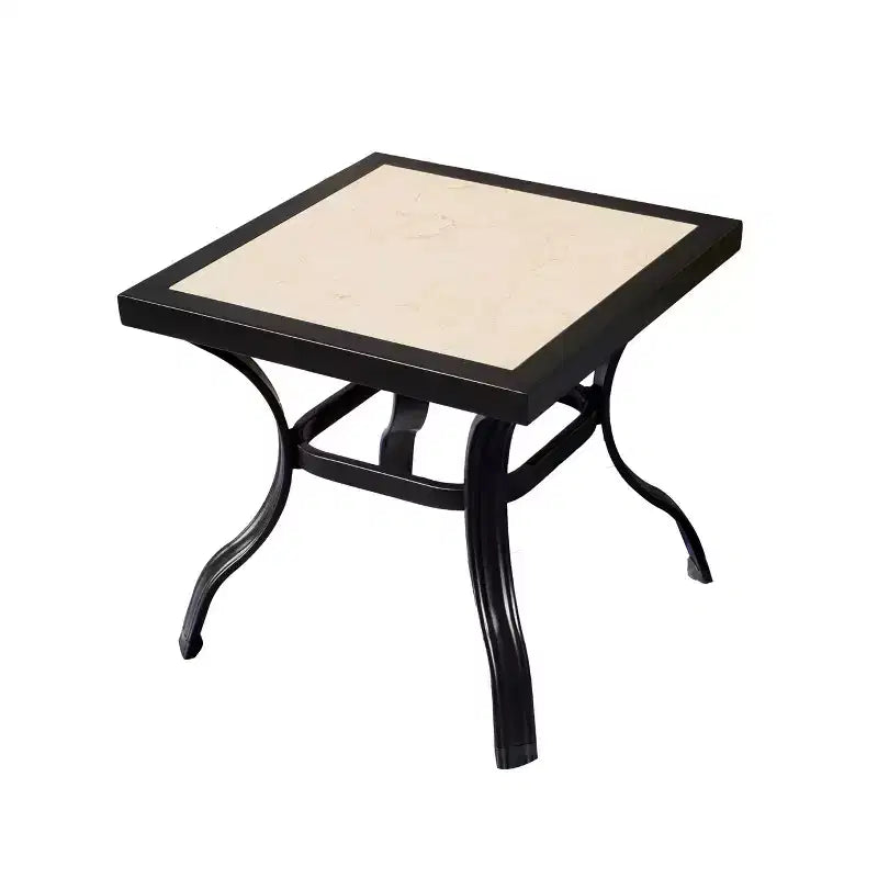 3pc Bistro Steel Patio Dining Set with Arm Chairs - Gray - Lokatse: Outdoor Conversation Set, Removable Cushions