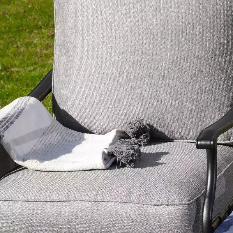 3pc Bistro Steel Patio Dining Set with Arm Chairs - Gray - Lokatse: Outdoor Conversation Set, Removable Cushions