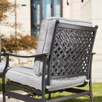 3pc Bistro Steel Patio Dining Set with Arm Chairs - Gray - Lokatse: Outdoor Conversation Set, Removable Cushions